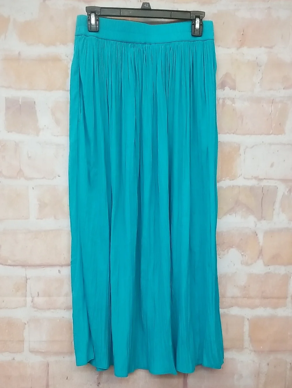 Chico's Teal Pleated Maxi Skirt Size 0 US Size SMALL